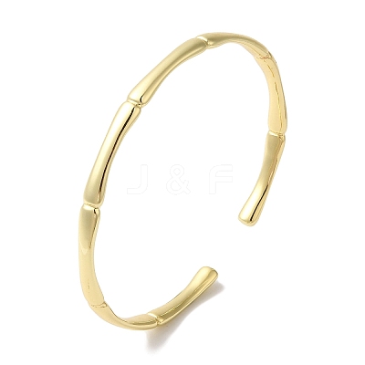 Brass Open Cuff Bangles for Women BJEW-C070-05G-1