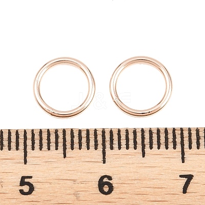 Brass Closed Jump Rings KK-D257-01RG-01-1