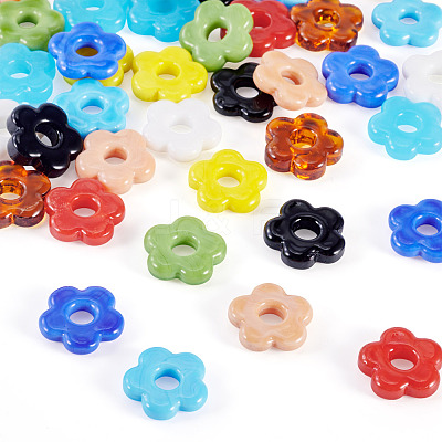 40Pcs 10 Colors Handmade Lampwork Beads LAMP-TA0001-65-1