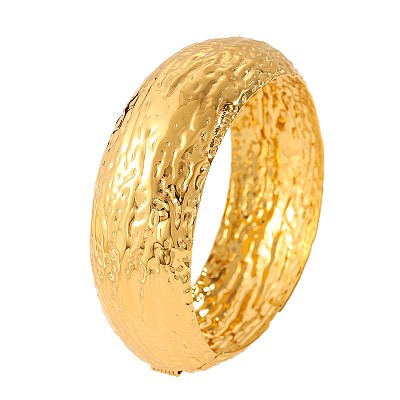 Textured 304 Stainless Steel Hinged Bangles for Women WG45BC2-01-1
