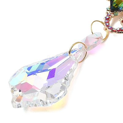 Alloy Rhinestones & Glass Charm Suncatchers HJEW-E013-01G-A-1