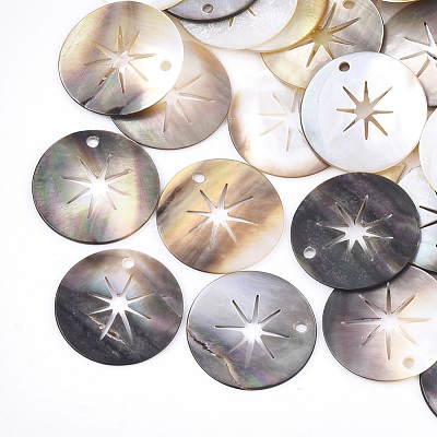 Black Lip Shell Pendants X-SHEL-S274-77-1
