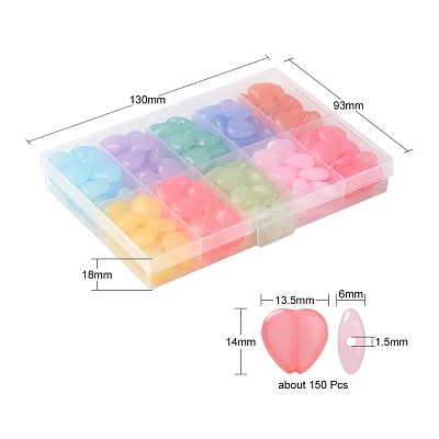 150Pcs 10 Style Transparent Acrylic Beads TACR-YW0001-55-1