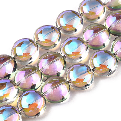 Transparent Electroplate Glass Bead Strands X-EGLA-P049-01A-HR01-1