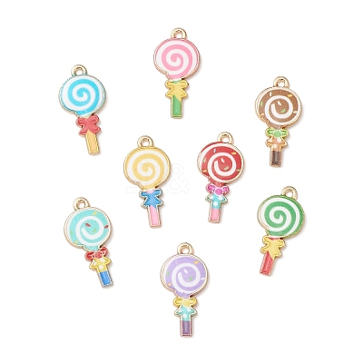 40Pcs 8 Styles Alloy Enamel Pendants ENAM-CJ0005-19-1