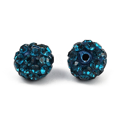 Polymer Clay Rhinestone Beads RB-H284-6MM-Half-229-1