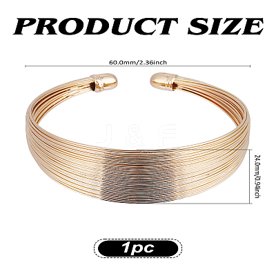 1Pc Trendy European and American Style Unique Cute Iron Cuff Bracelet for Hip-hop Rock BJEW-LP0003-30G-1