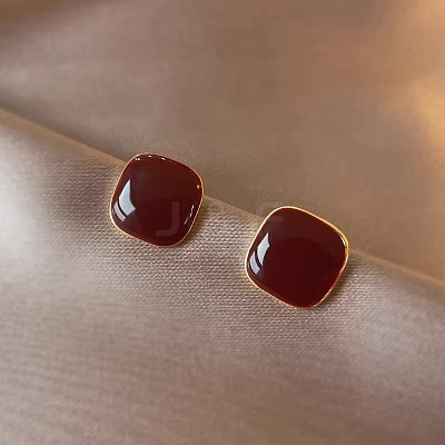 Alloy Enamel Stud Earrings WG29476-66-1
