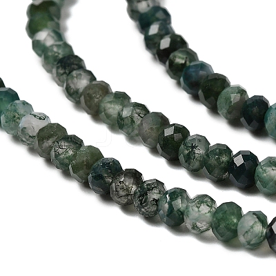 Natural Moss Agate Beads Strands G-C228-A01-3x4mm-1