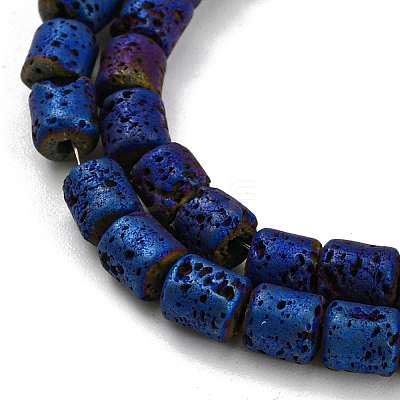 Electroplated Natural Lava Rock Beads Strands G-Z032-J03-11C-1