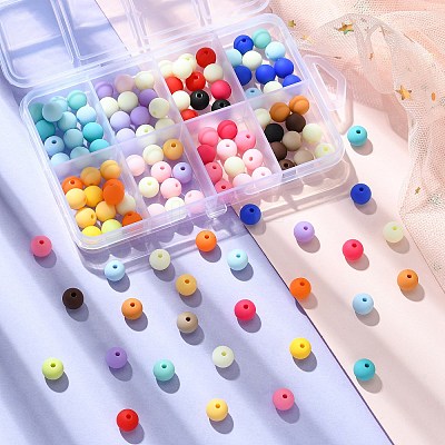 8 Colors Opaque Frosted Acrylic Beads MACR-CJ0001-79-1