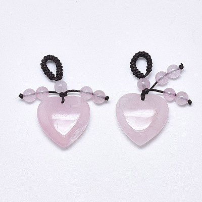 Natural Rose Quartz Pendants X-G-T122-21C-1