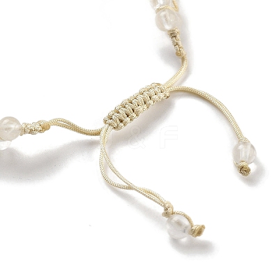 Natural Quartz Crystal Braided Round Bead Bracelets BJEW-K251-06C-1