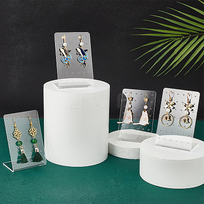 6Pcs Organic Glass Slant Back Jewelry Displays ODIS-CP0001-06-1
