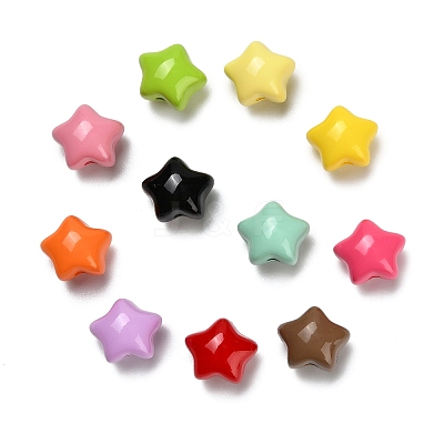 Baking Paint Opaque Acrylic Beads SACR-P035-09-1