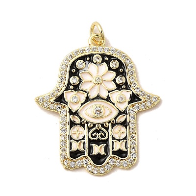Brass Micro Pave Cubic Zirconia Pendants KK-I378-17G-1