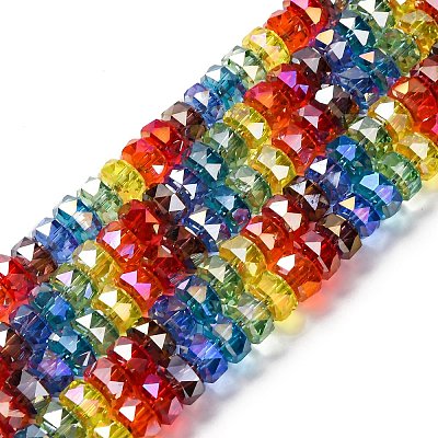 Electroplate & Gradient Color Glass Beads Strands LAMP-M023-01-1