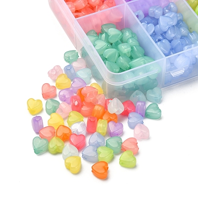 600Pcs 10 Colors Imitation Jelly Acrylic Beads MACR-YW0001-82-1