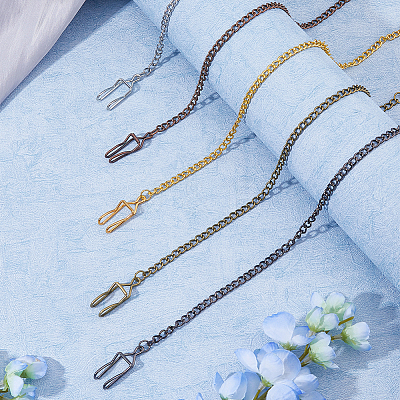 5Pcs 5 Colors Alloy Clip Pocket Watch Chain FIND-FH0009-15-1