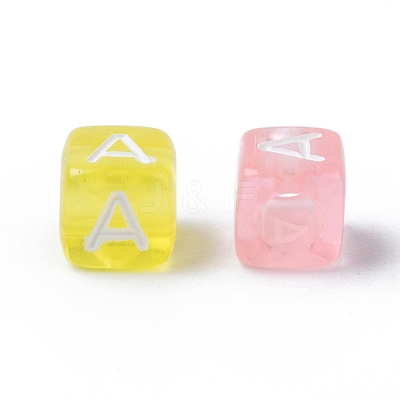 Transparent Large Hole Acrylic European Beads X-TACR-Q005-6mm-M-1