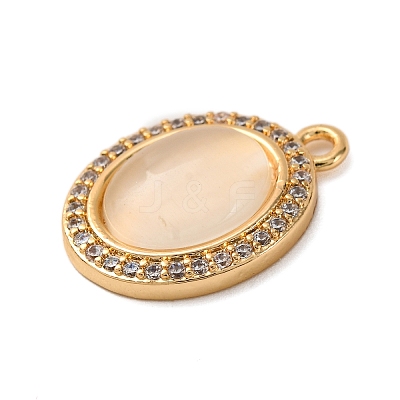 Brass Micro Pave Clear Cubic Zirconia Pendants KK-Z066-06G-01-1