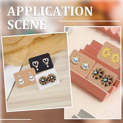 300Pcs Paper Jewelry Earring Display Cards with Hanging Hole CDIS-SP0001-05B-1