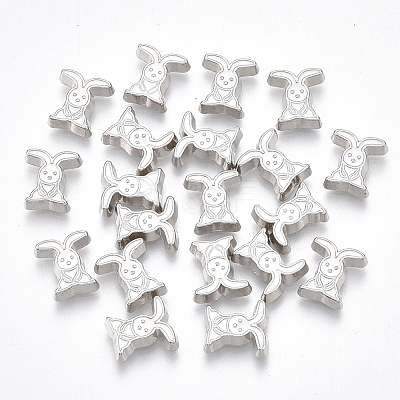 Alloy Enamel Bunny Cabochons PALLOY-T054-07-1