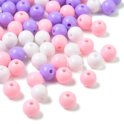 100pcs 3 Colors Opaque Acrylic Beads MACR-YW0004-01B-03-1