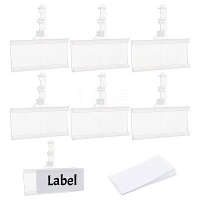 Rectangle Reusable Plastic Shelf Label Holders ODIS-WH0043-56B-1