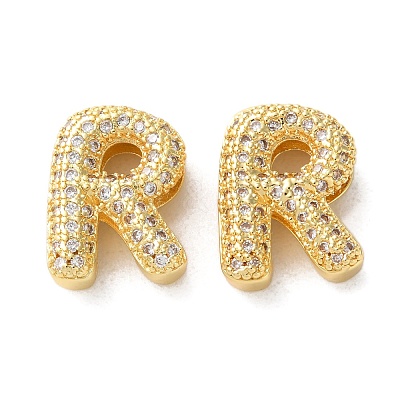 Rack Plating Brass Micro Pave Cubic Zirconia Slide Charms LS-KK-C084-34G-R-1