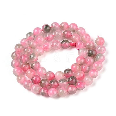 Dyed Natural White Jade Beads Strands G-T138-6mm-210-15-1