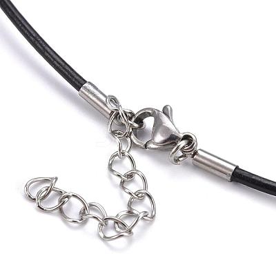 Round Leather Cord Necklaces Making MAK-I005-2mm-1