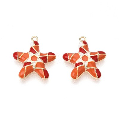 Brass Enamel Pendants KK-T071-30G-1
