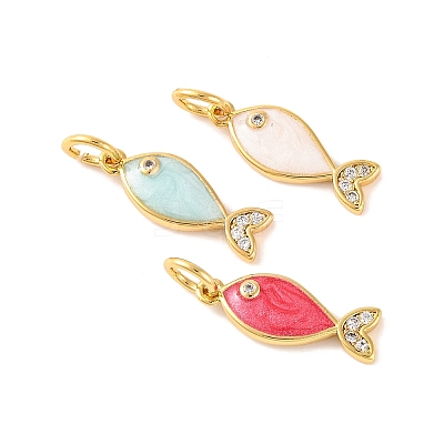 Rack Plating Brass Micro Pave Cubic Zirconia Pendants KK-H486-14G-1
