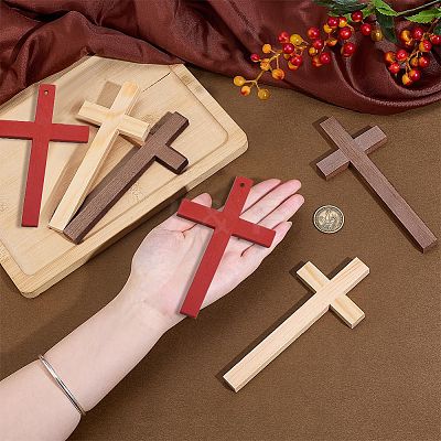 6Pcs 3 Colors Wood Cabochons WOOD-PH0003-51B-1