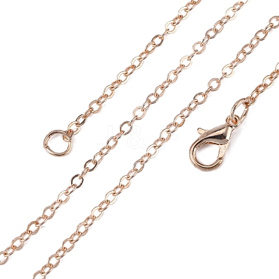 Brass Cable Chains Necklace Making MAK-N029-01RG-1