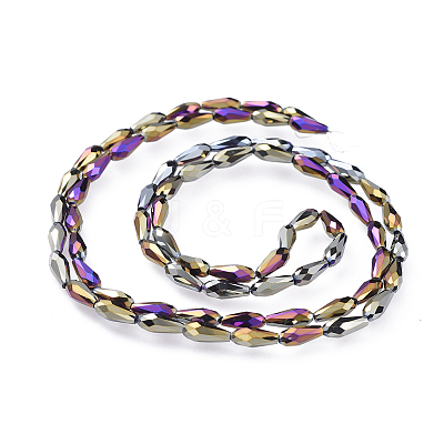 Electroplate Glass Beads Strands X-EGLA-L015-FP-A02-1