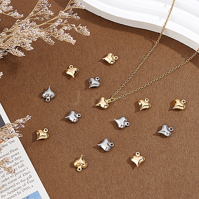 60Pcs 2 Colors 304 Stainless Steel Charms STAS-HY0001-98-1