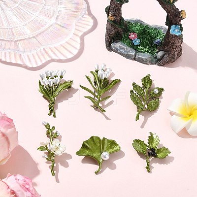 6Pcs 6 Styles Baking Paint Alloy Lapel Pins for Backpack Clothes JEWB-CJ0003-02-1