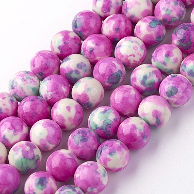 Natural Ocean White Jade Bead Strands G-G916-10mm-06-1