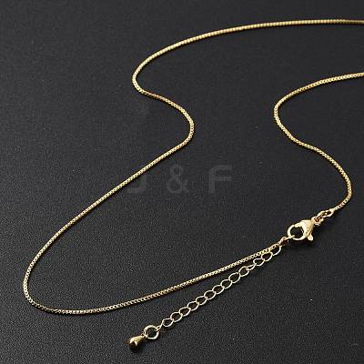 Brass Box Chain Necklaces for Women X-NJEW-D302-41G-1