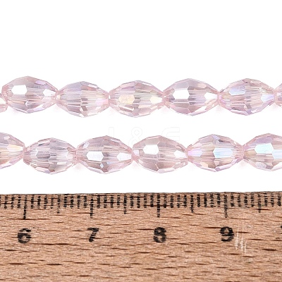 Electroplate Transparent Glass Beads Strands GL-N002-01A-A03-1