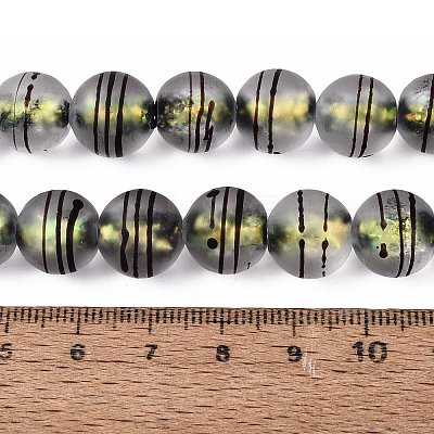 Frosted Handmade Foil Glass Beads Strands FOIL-Q002-02E-1