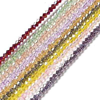 Transparent Electroplate Glass Beads Strands EGLA-S056-4mm-15-1