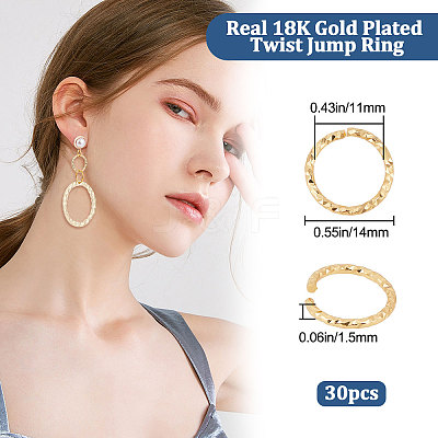 30Pcs Brass Open Jump Rings KK-BBC0004-38-1