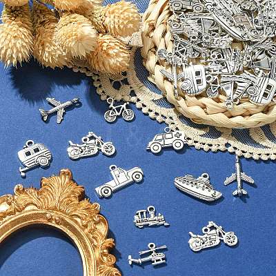 100pcs 10 Style Tibetan Style Alloy Pendants TIBEP-CJ0001-31-1