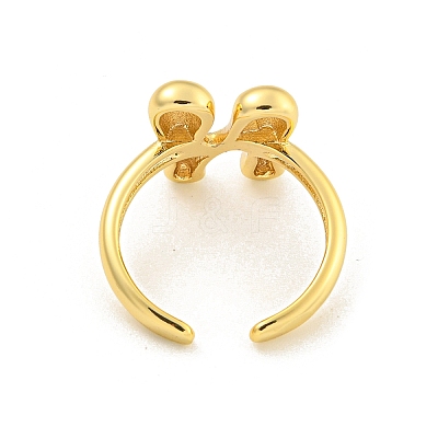 Brass Letter Open Cuff Rings for Women RJEW-G313-01N-G-1