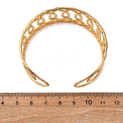 304 Stainless Steel Cuff Bangles for Women BJEW-G749-01G-1