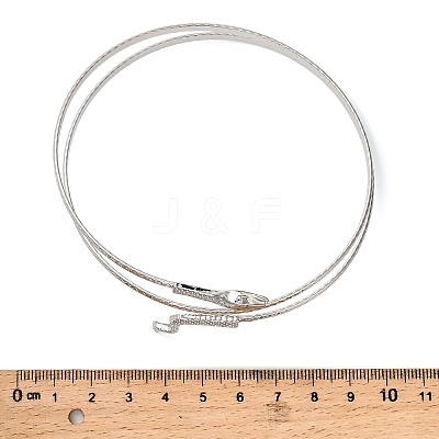 Alloy Upper Arm Open Cuff Bangles for Women BJEW-U037-01B-P-1