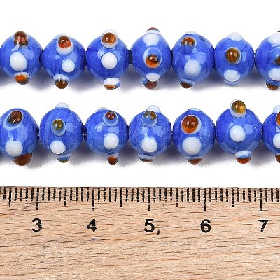 Handmade Bumpy Lampwork Beads Strands LA-CBA05D6-01-08-1